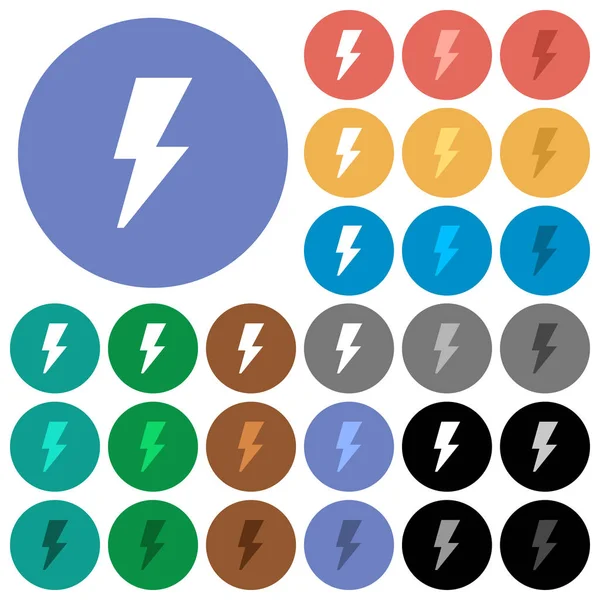 Flash ronda plana iconos multicolores — Archivo Imágenes Vectoriales