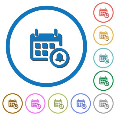 Takvim alarm simgeleri gölgeler ve anahatlar