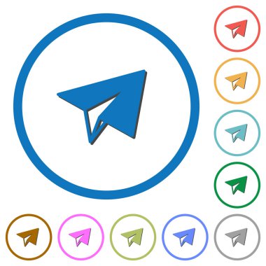 Kağıt Uçak simgelerle gölgeler ve anahatlar