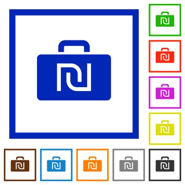 İsrail Yeni Şekeli çanta düz çerçeveli simgeler