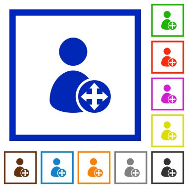 Kullanıcı düz çerçeveli simgeleri taşımak