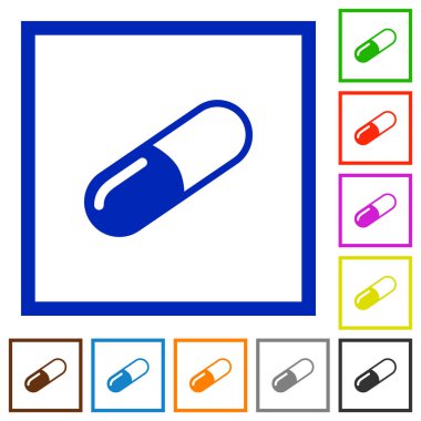 Hap düz çerçeveli simgeler