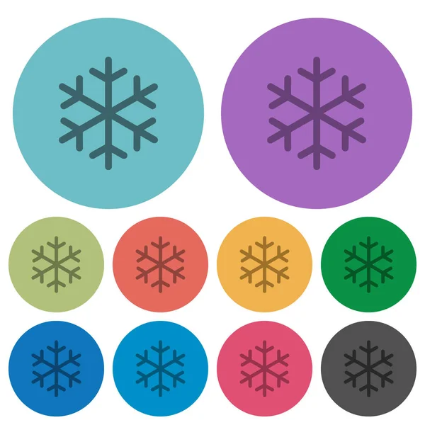 Egyetlen hópehely színe sötétebb lakás ikonok — Stock Vector