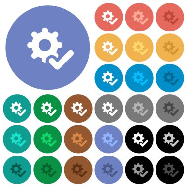 Simgeler renkte yuvarlak düz çok ayarları ok