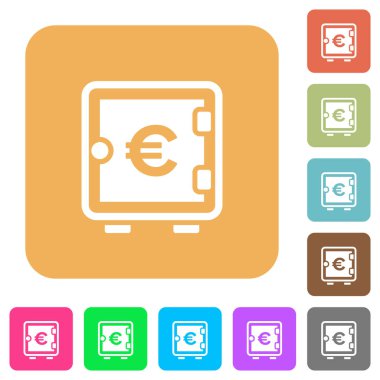 Euro güçlü Kasası yuvarlak kare düz simgeler