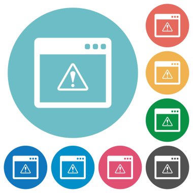 Uygulama uyarı düz yuvarlak simgeler