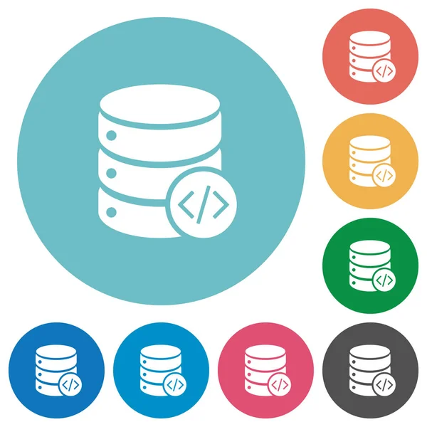 Base de datos de programación de iconos redondos planos — Vector de stock