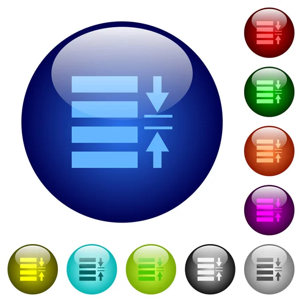 Ajuster l'espacement des lignes boutons en verre couleur — Image vectorielle