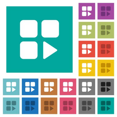 Bileşen oyun kare düz çok renkli simgeler