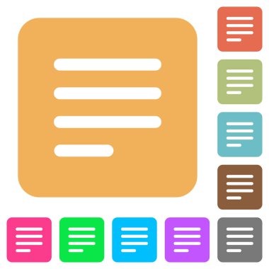 Metni hizalama kare yuvarlak son satır sola yasla düz simgeler