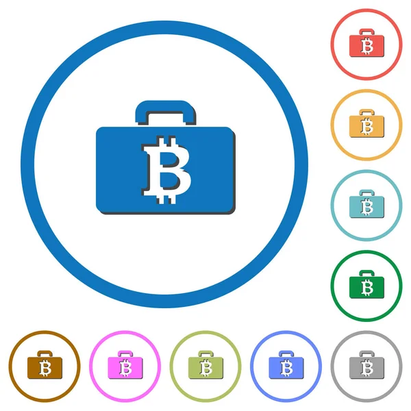 Bitcoin çanta simgelerle gölgeler ve anahatlar