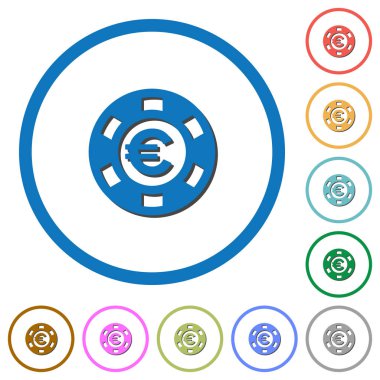 Euro casino çip kutsal kişilerin resmi ile gölgeler ve anahatlar