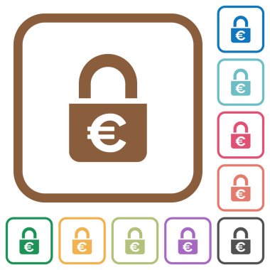 Kilitli Euro basit simgeler