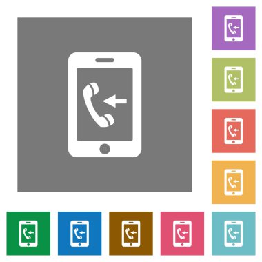 Gelen telefon arama kare düz simgeler