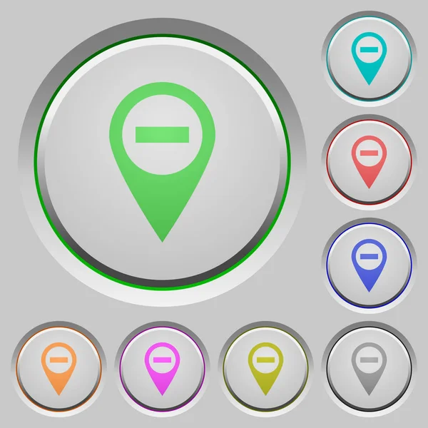 Supprimer GPS carte emplacement boutons-poussoirs — Image vectorielle