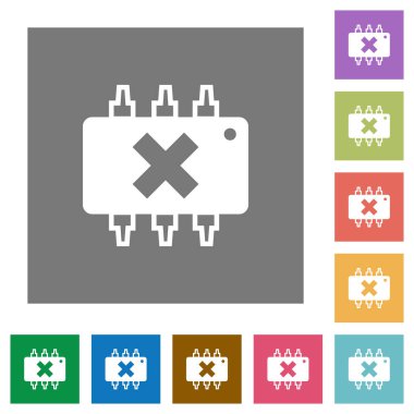 Donanım hatası kare düz simgeler