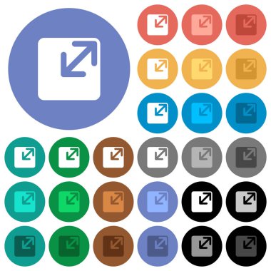 Resize pencere yuvarlak simgeler renkte düz multi