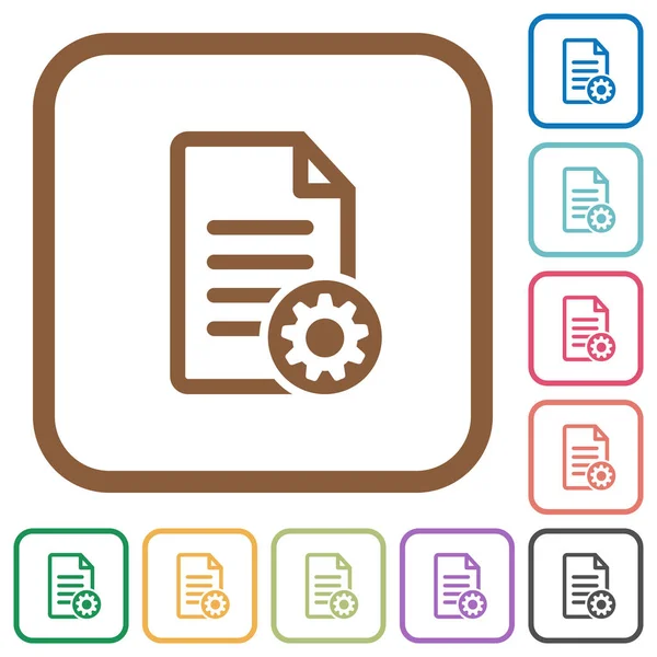 Paramètres du document icônes simples — Image vectorielle