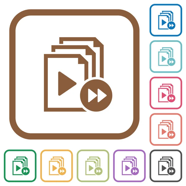 Lista de reprodução fast forward ícones simples — Vetor de Stock