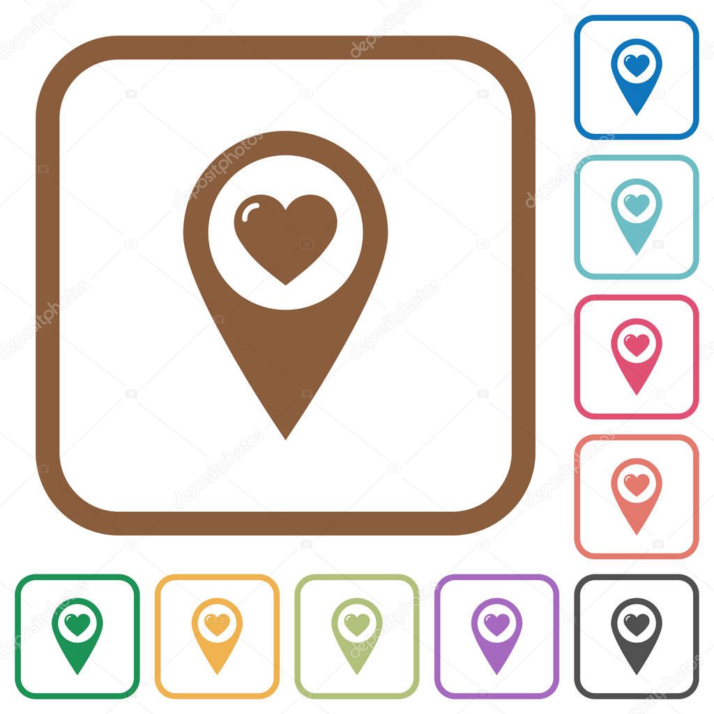 Favorite GPS map location simple icons