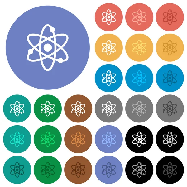 Atom symbol kolo flat multi barevné ikony — Stockový vektor