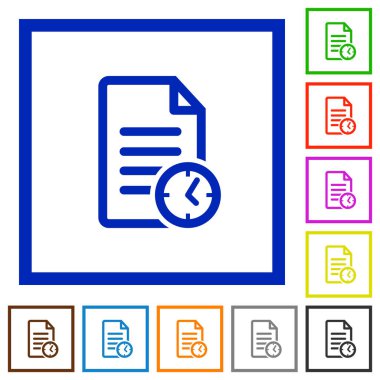 Belge en son değişiklik yapılan saat düz çerçeveli simgeler