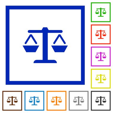 Denge düz çerçeveli simgeler