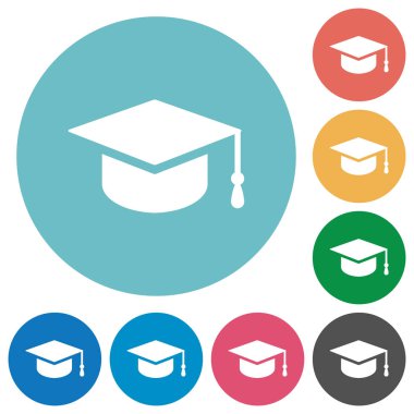 Lisansüstü kap düz yuvarlak simgeler