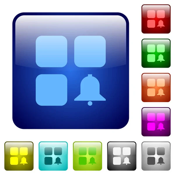 Componente cor de alerta botões quadrados — Vetor de Stock