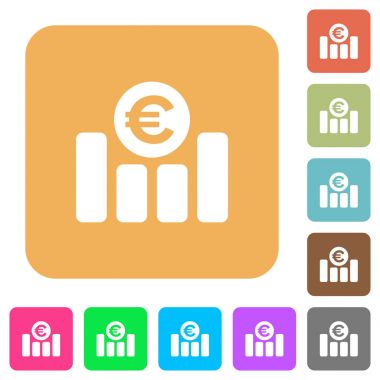 Euro mali grafik yuvarlak kare düz simgeler