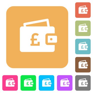 Lirası cüzdan yuvarlak kare düz simgeler