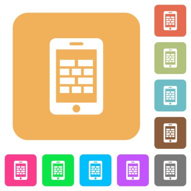 Smartphone güvenlik duvarı yuvarlak kare düz simgeler