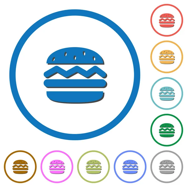 Icônes de hamburger simple avec ombres et contours — Image vectorielle