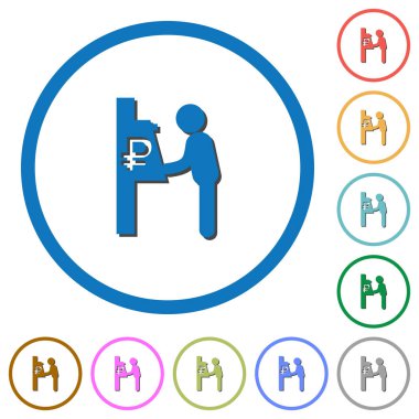 Rublesi para simgelerle gölgeler ve anahatlar