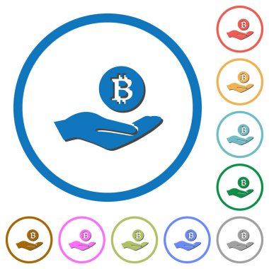 Bitcoin kazancı simgeler gölgeler ve anahatlar