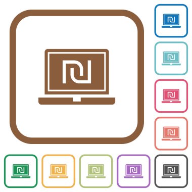 Laptop yeni şekel işareti basit simgeler ile