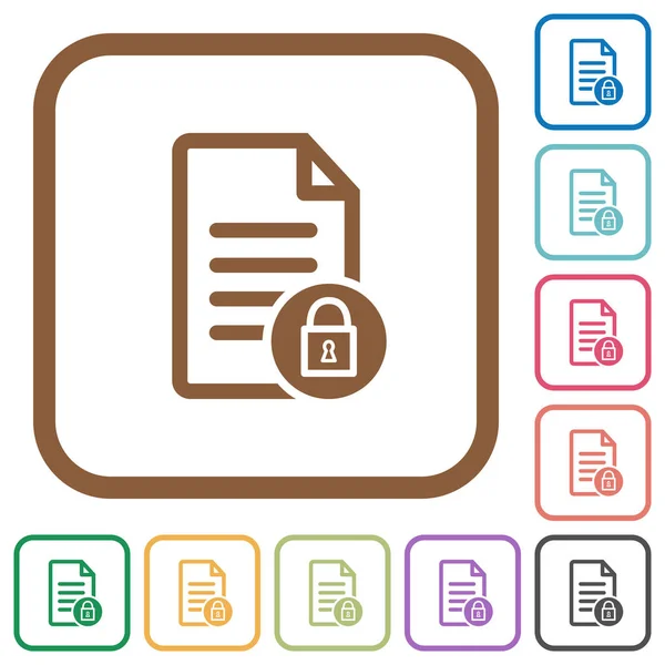 Ícones simples documento bloqueado —  Vetores de Stock