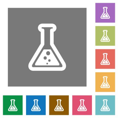 Şişe sıvı ile kare düz simgeler