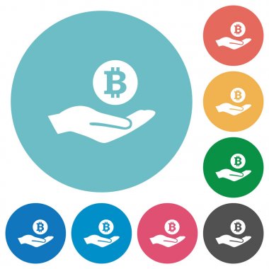 Bitcoin kazanç düz yuvarlak simgeler