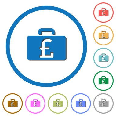 Pound çanta simgelerle gölgeler ve anahatlar