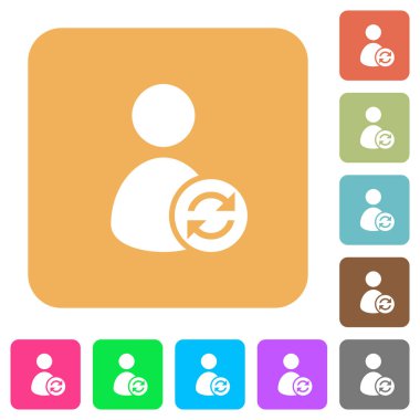 Kullanıcı hesabı yuvarlak yenileme kare düz simgeler