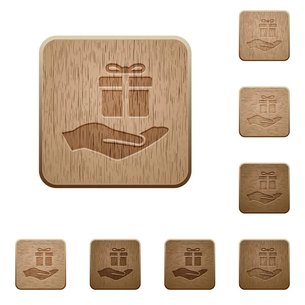 Gifting ξύλινα κουμπιά — Διανυσματικό Αρχείο