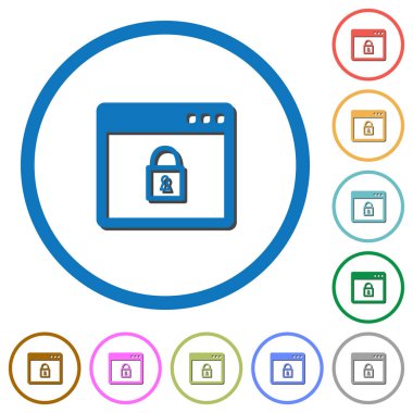 Kilit uygulama simgeleri gölgeler ve anahatlar