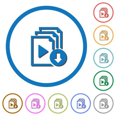 Çalma listesi öğesi simgelerinin gölgeler ve anahatları ile aşağı iner