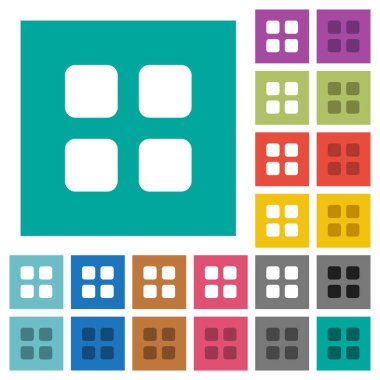 Büyük küçük resim görünümü modu kare düz çok renkli simgeler