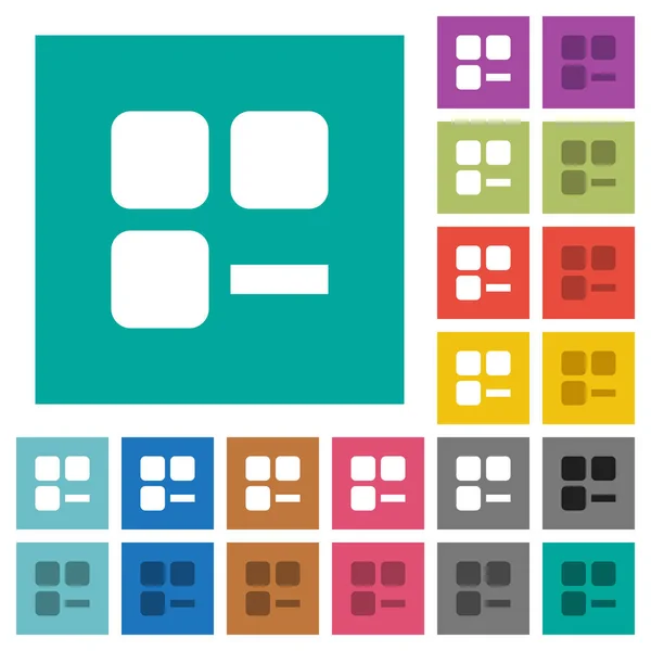 Supprimer composant carré plat multi icônes de couleur — Image vectorielle