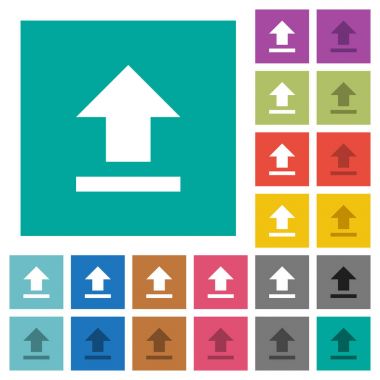 Kare düz upload çok renkli simgeler