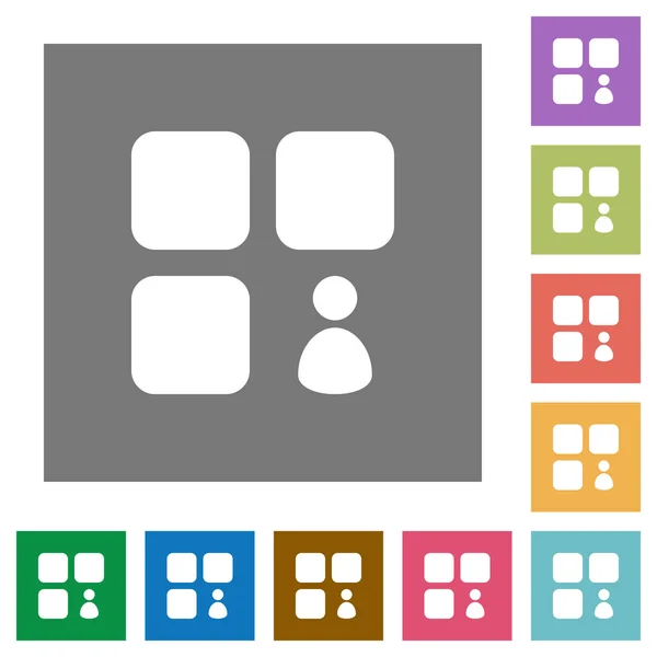 Composant propriétaire carrés icônes plates — Image vectorielle