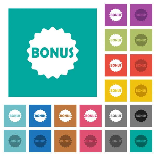 Bônus adesivo quadrado plana multi ícones coloridos —  Vetores de Stock
