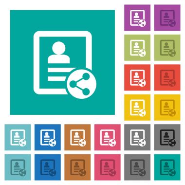 Kare daire kişi paylaşmak çok renkli simgeler